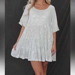My Queen Sequin Baby doll dress